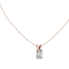 Large Emerald-Cut Diamond Pendant and Pavé Bail