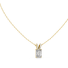 Large Emerald-Cut Diamond Pendant and Pavé Bail