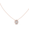 Oval Halo Diamond Pendant Necklace