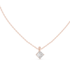 "Radiant Cushion Cut Rose Gold Pendant"