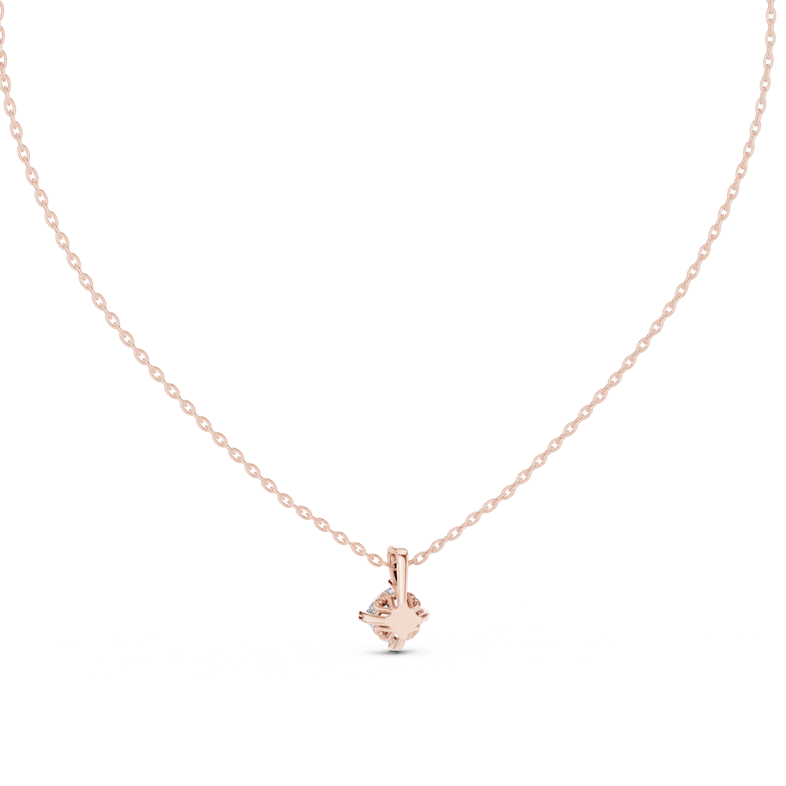 A round brilliant-cut diamond solitaire pendant.