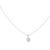 round brilliant-cut diamond solitaire pendant in a six-prong setting.