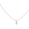 Brilliant pear-shaped diamond cradled in a minimalist