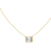 Exquisite Rose Gold Bezel-Set Emerald-Cut Diamond Pendant