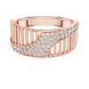 Elegant Rose Gold Diamond Ring with Modern Geometric Design