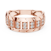 Rose Gold Geometric Diamond-Accent Band Ring