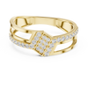 Gold Diamond-Studded Ring with Modern Split-Shank Design