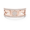 Rose Gold Diamond-Studded Split Band Ring