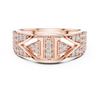 Rose Gold Diamond Statement Ring with Geometric Design