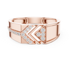 Rose Gold Geometric Diamond Accent Statement Ring