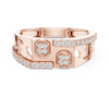 Rose Gold Diamond Ring with Hexagonal Accents and Artistic Cutouts