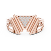 Rose Gold Geometric Diamond Accent Ring