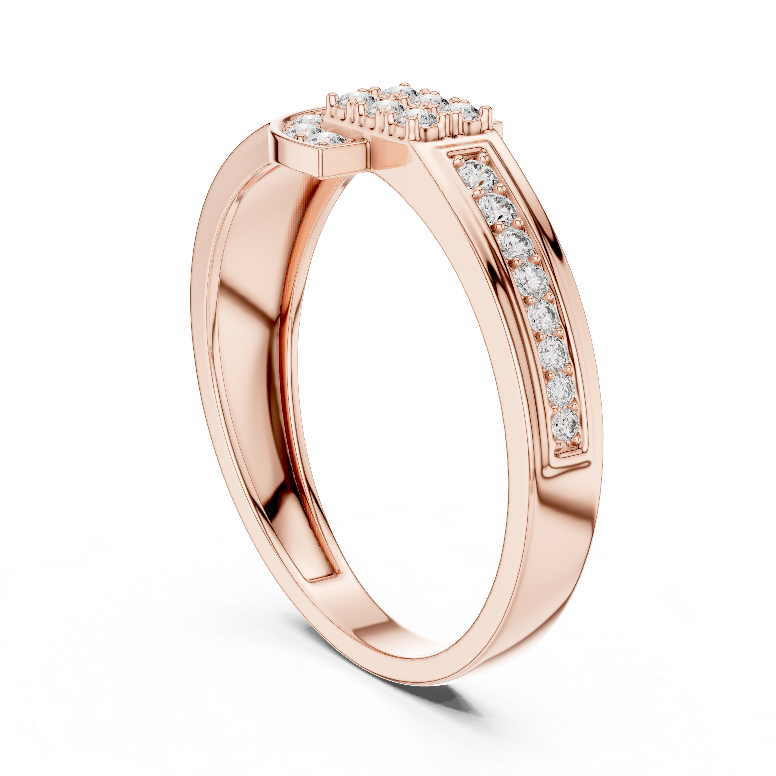 Delicate Diamonds Set in Rose Gold