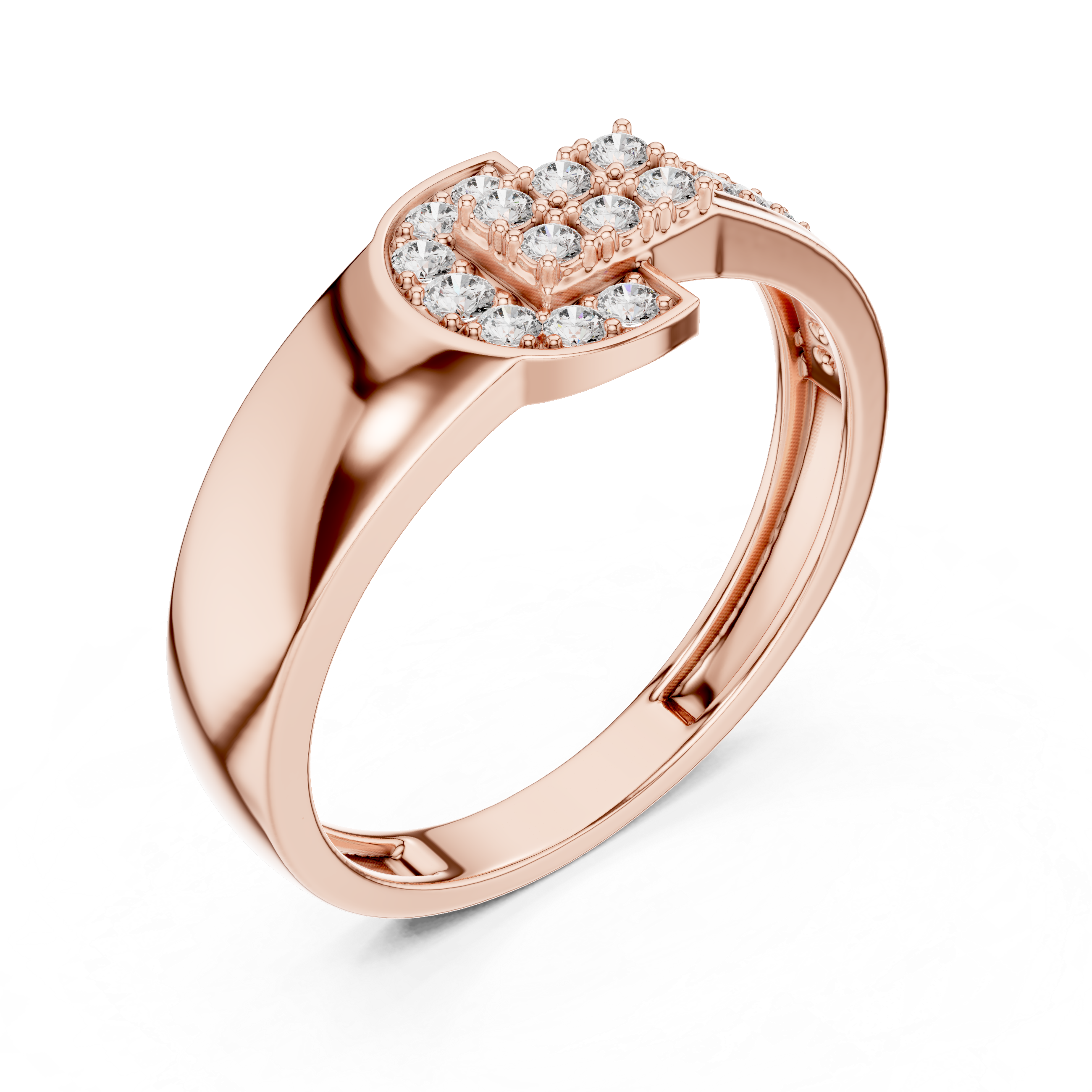 Delicate Diamonds Set in Rose Gold