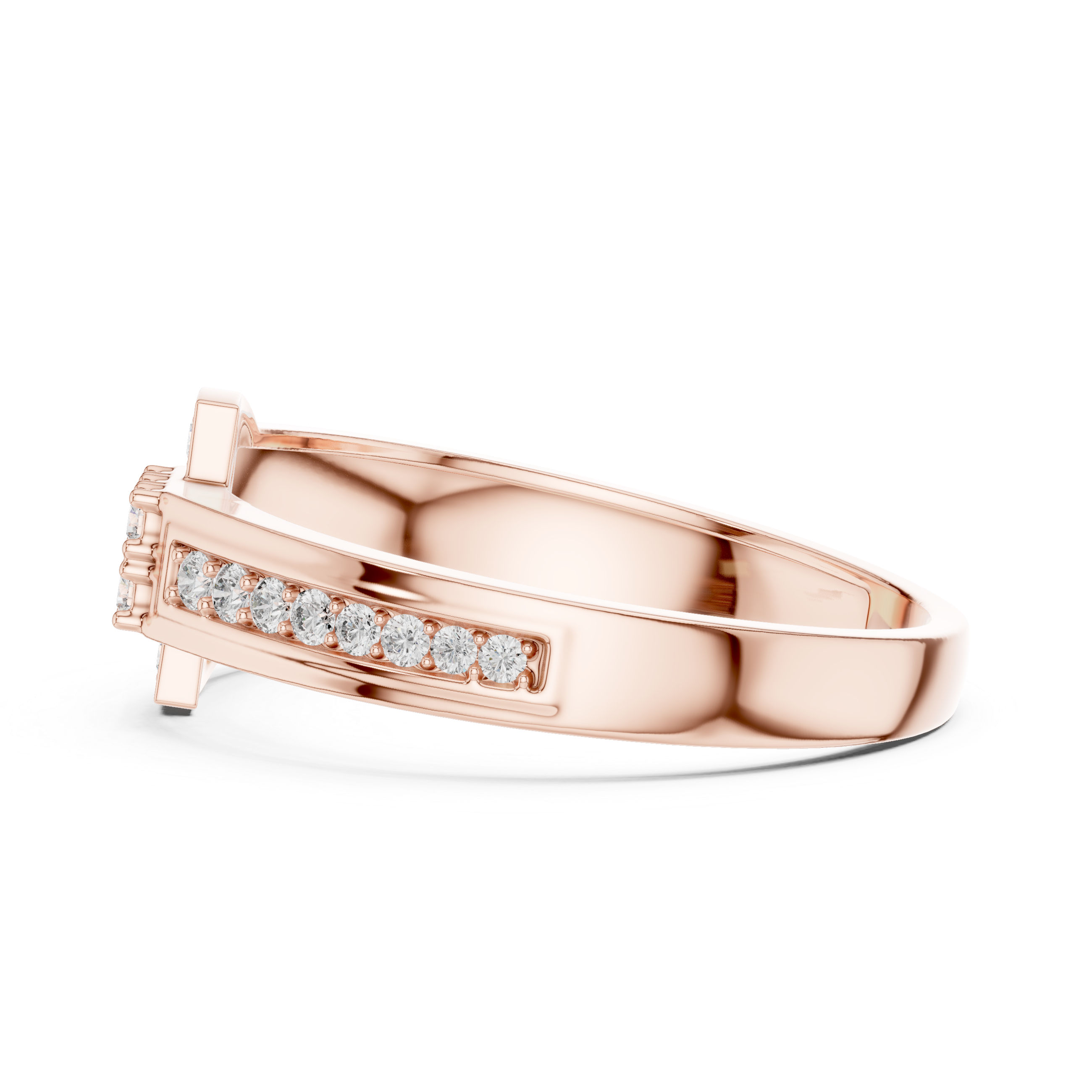 Delicate Diamonds Set in Rose Gold