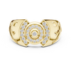 Gold Ring with Diamond Spiral Halo Design