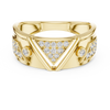 Stylish Yellow Gold Ring Featuring Clustered Diamonds