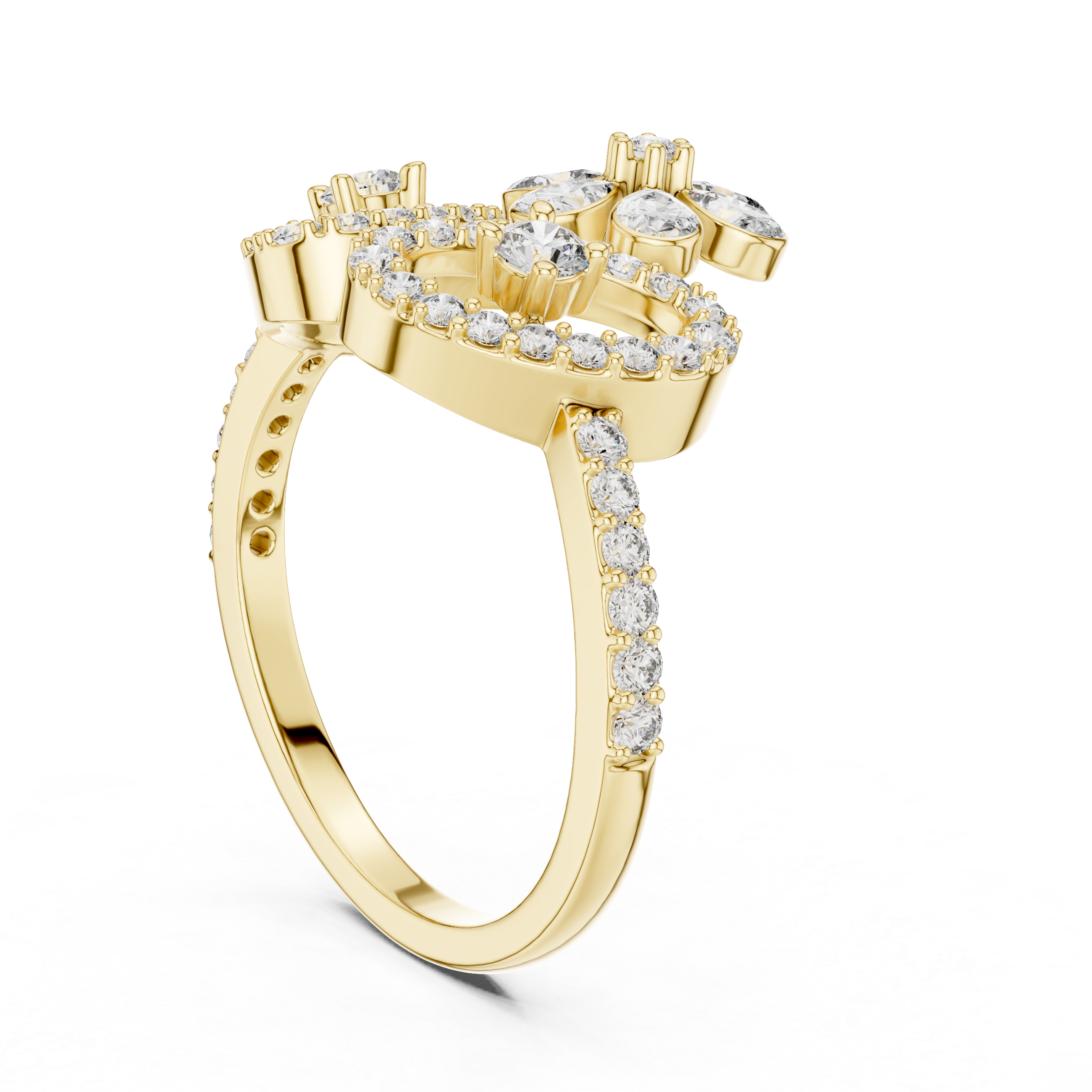 Trinity Bloom Diamond Ring
