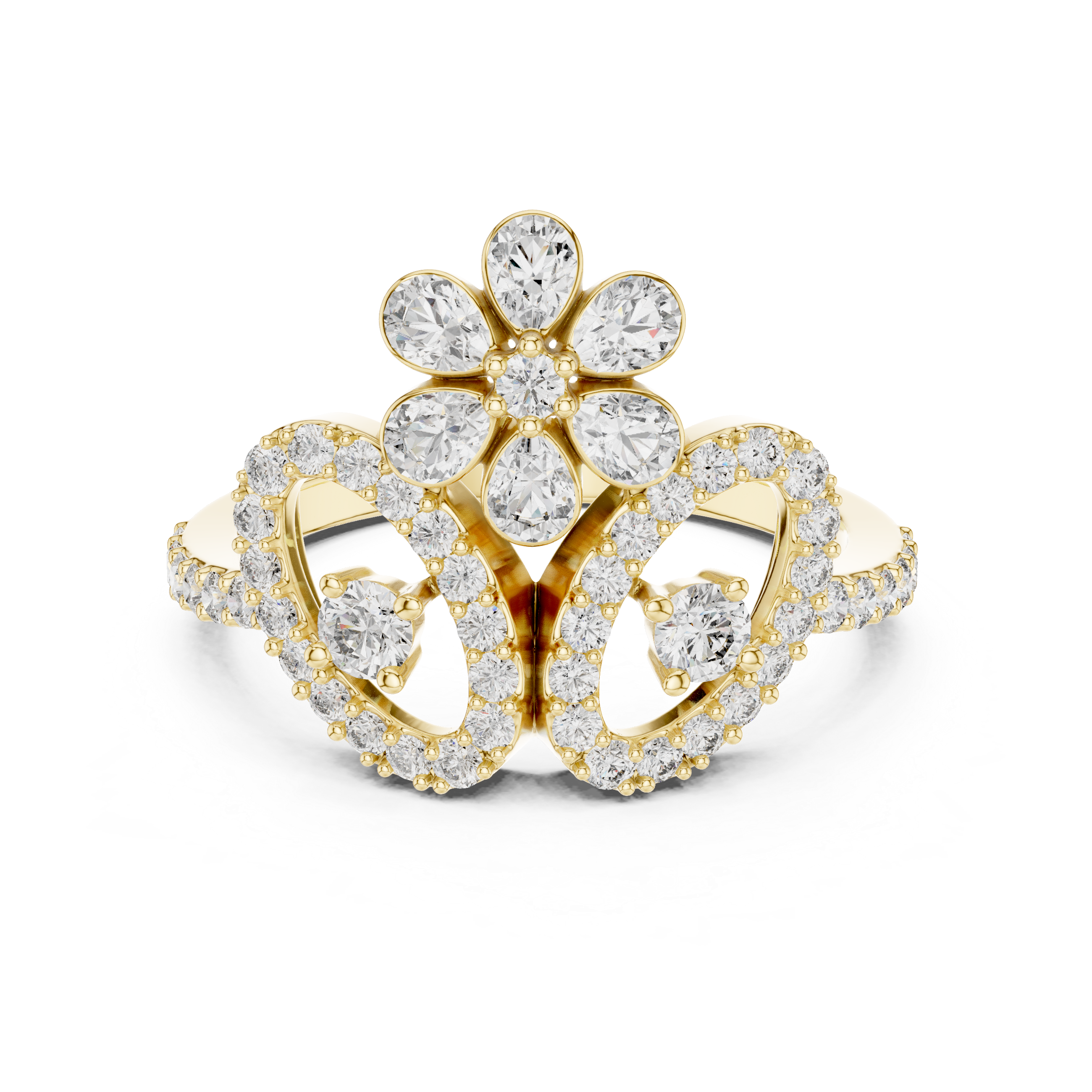 Trinity Bloom Diamond Ring