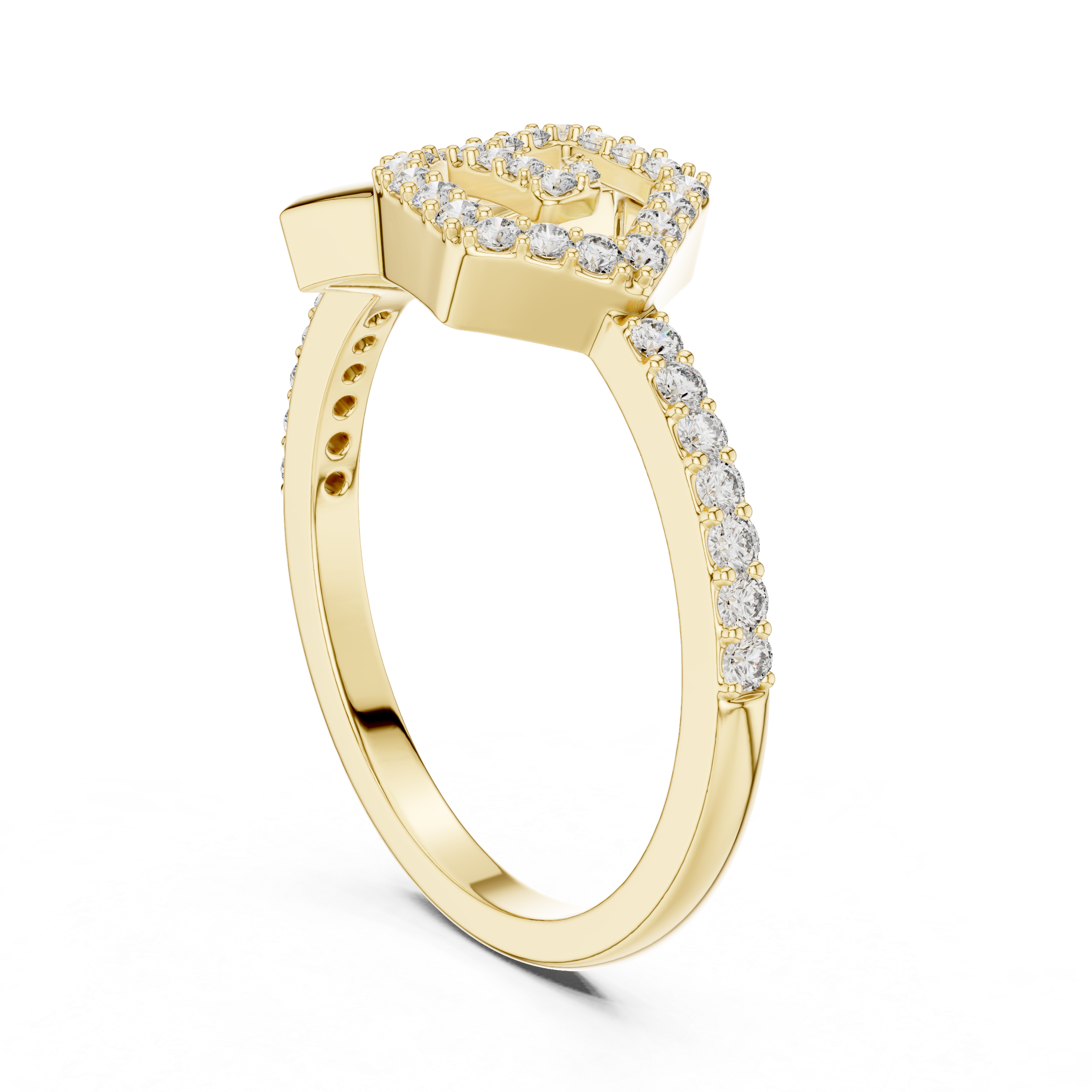 Radiant Shield Diamond Ring