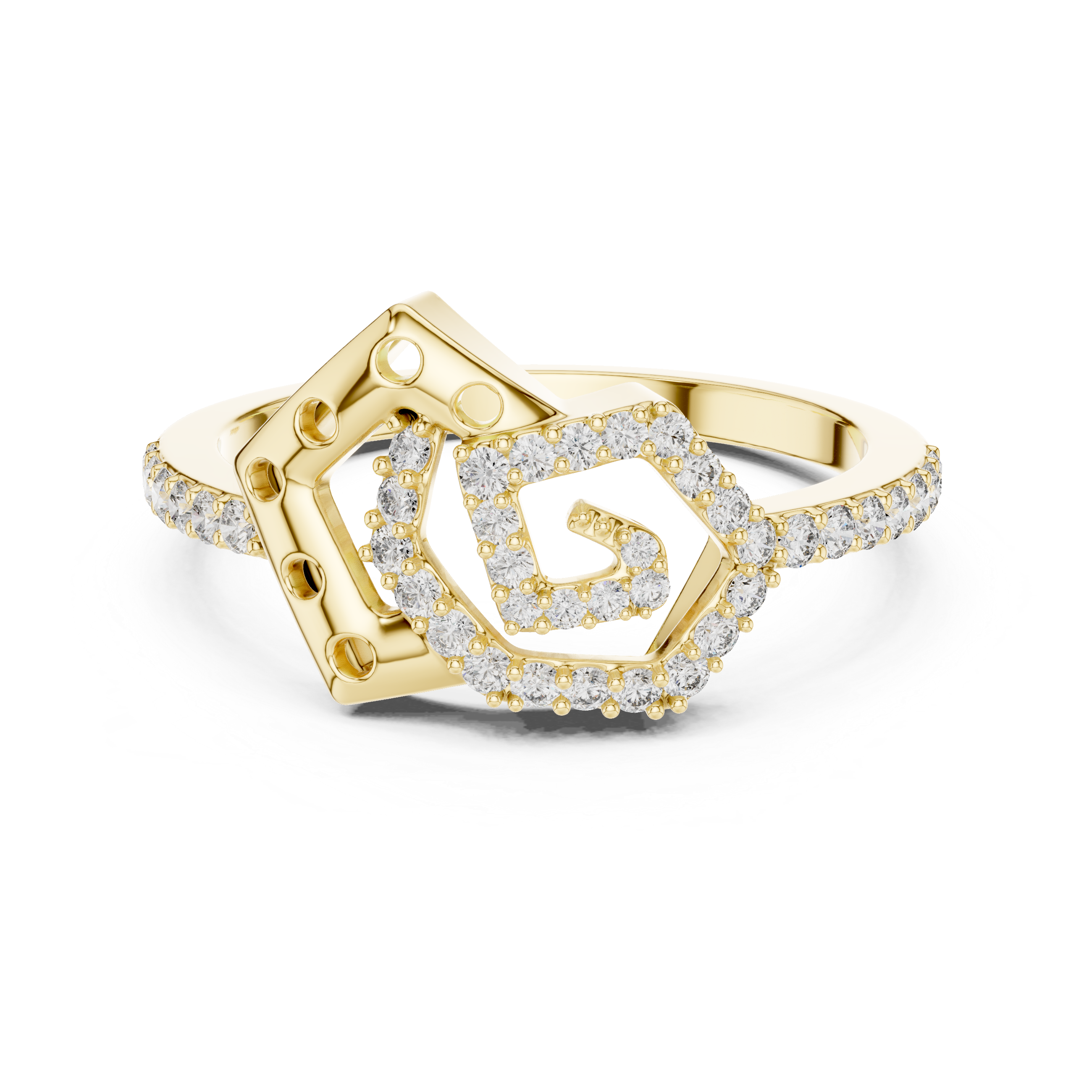 Radiant Shield Diamond Ring