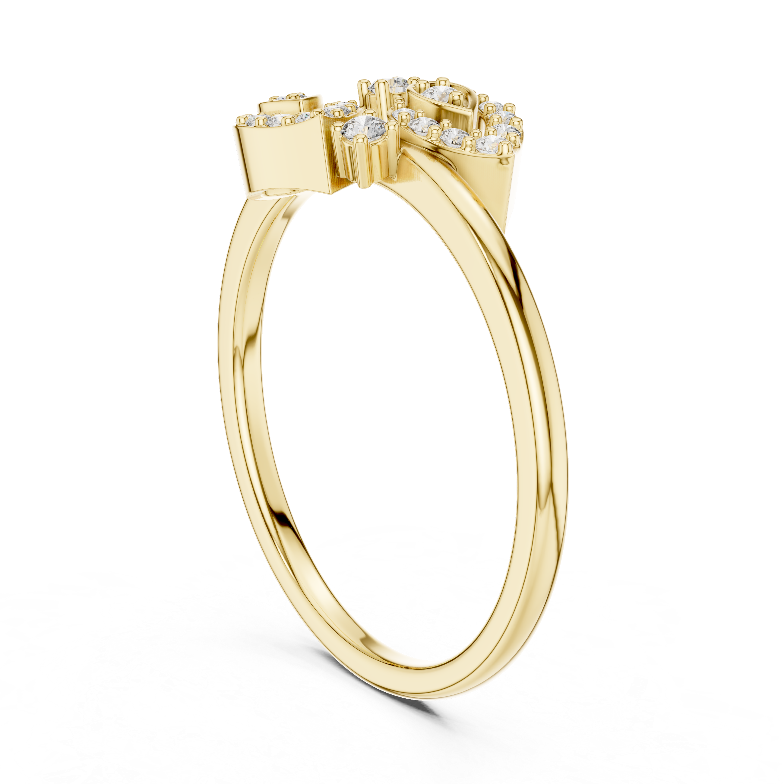 Twin Teardrop Embrace Ring
