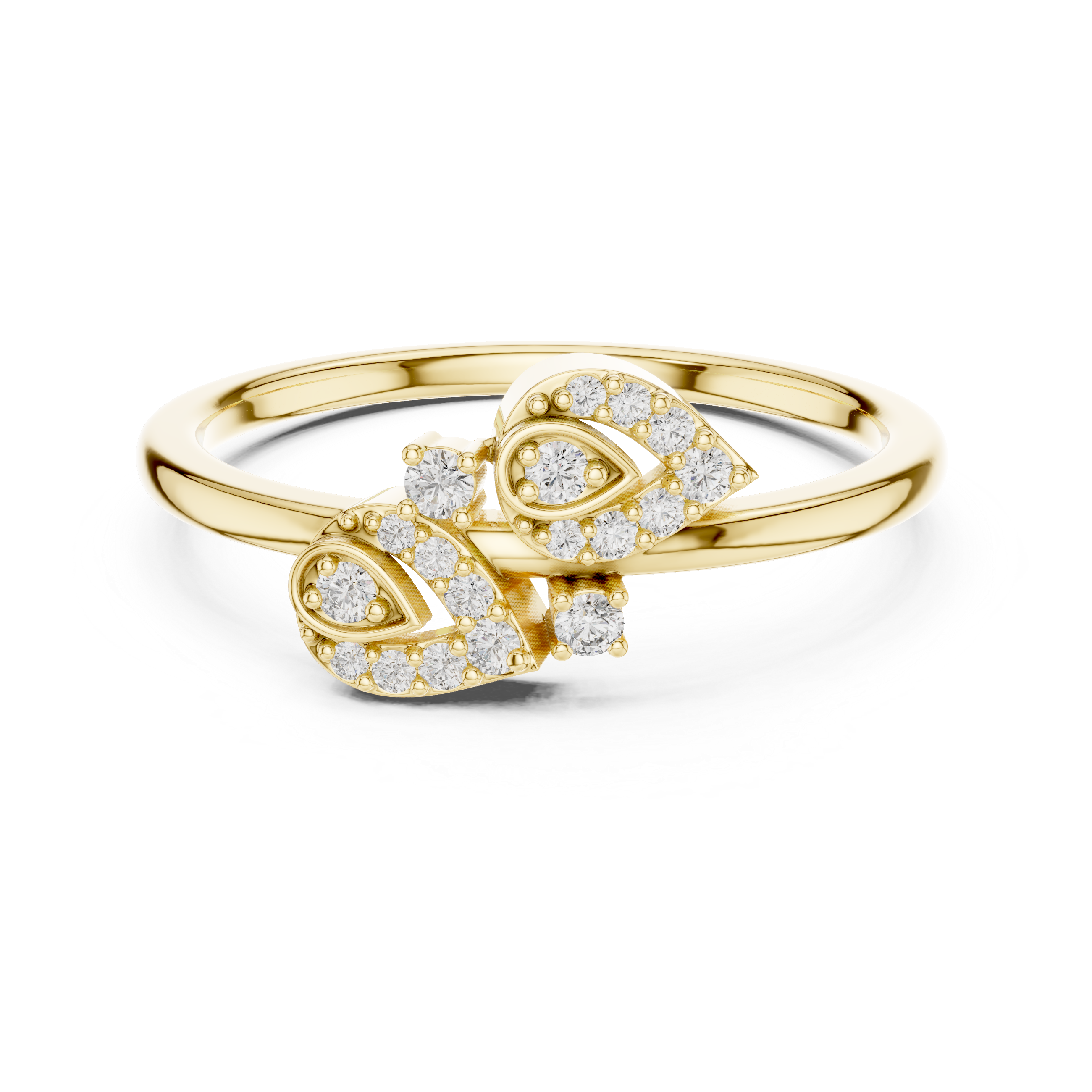 Twin Teardrop Embrace Ring