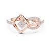Rose Gold Diamond Ring with Modern Geometric Design