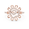 Floral-Inspired Rose Gold Diamond Ring with Intricate Petal Design