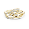Gold Diamond Ring with Twisted Band Design