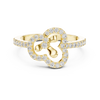 Graceful Yellow Gold Ring with Heart-Shaped Diamond Outline