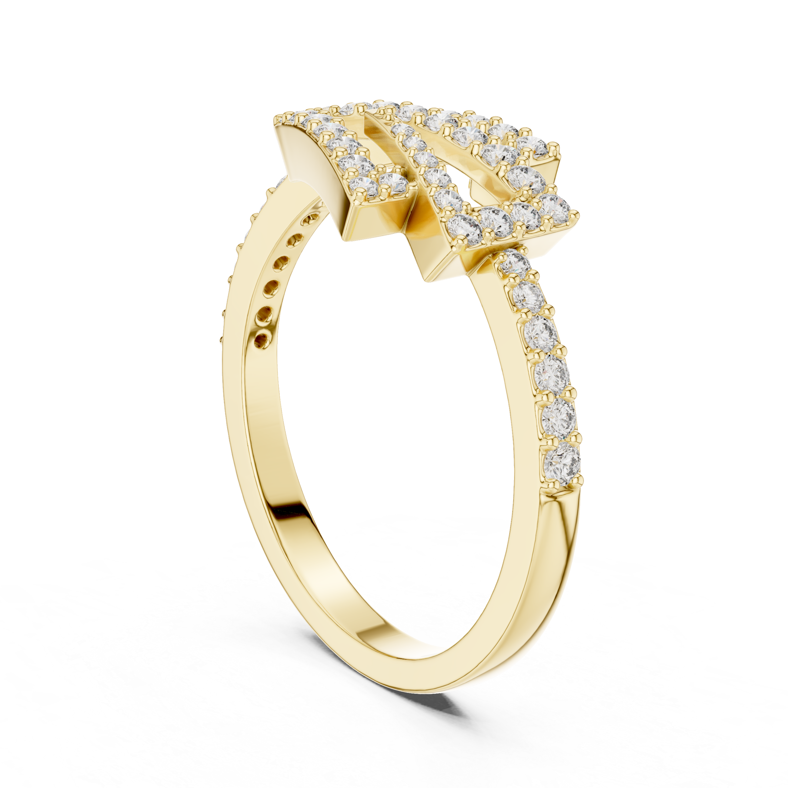 Rose Gold Diamond Chevron Ring