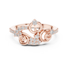 Rose Gold Diamond Floral Swirl Ring
