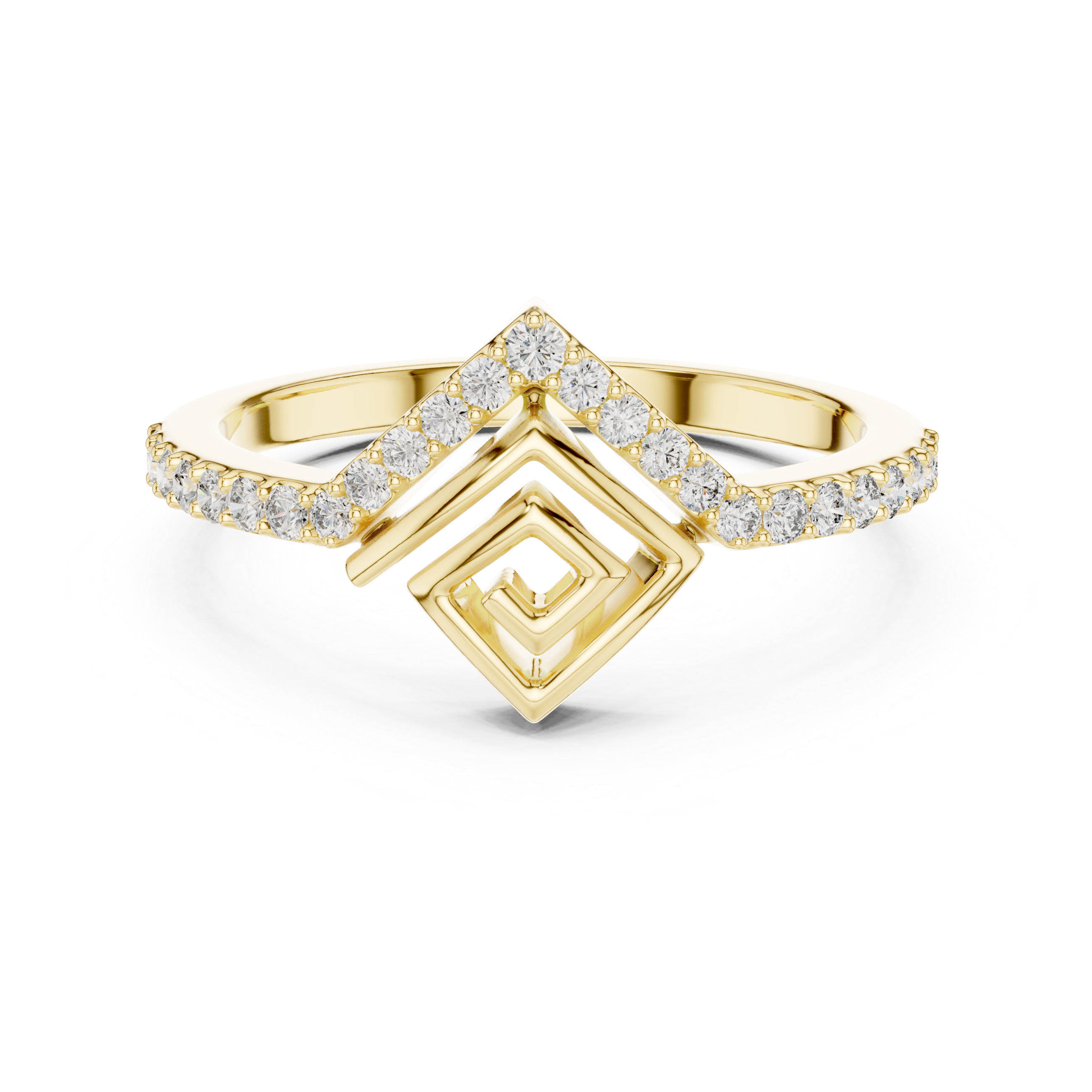 Geometric Diamond Illusion Ring