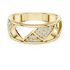 Golden Criss-Cross Diamond Band