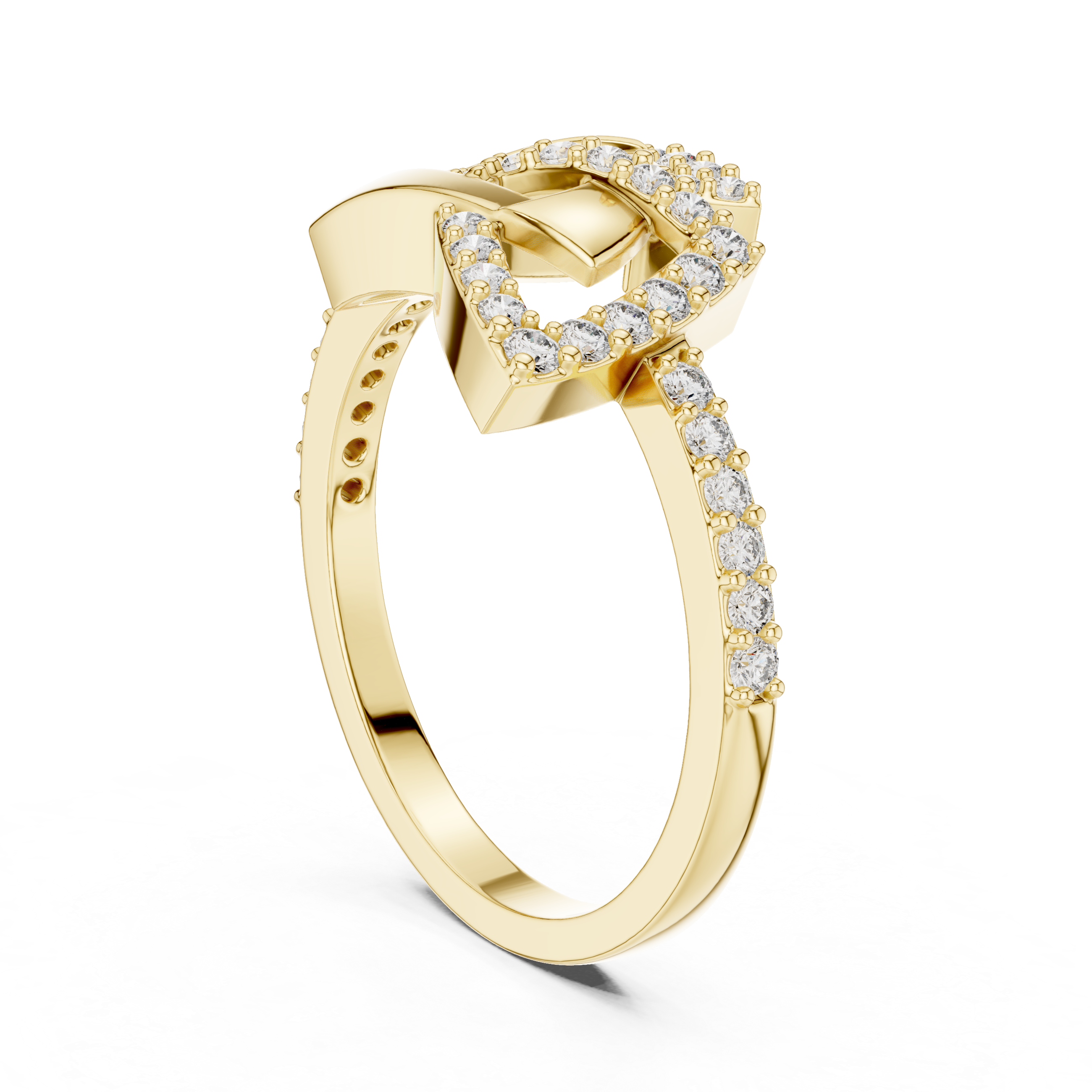 Unique Yellow Gold and Diamond Fashion Ring