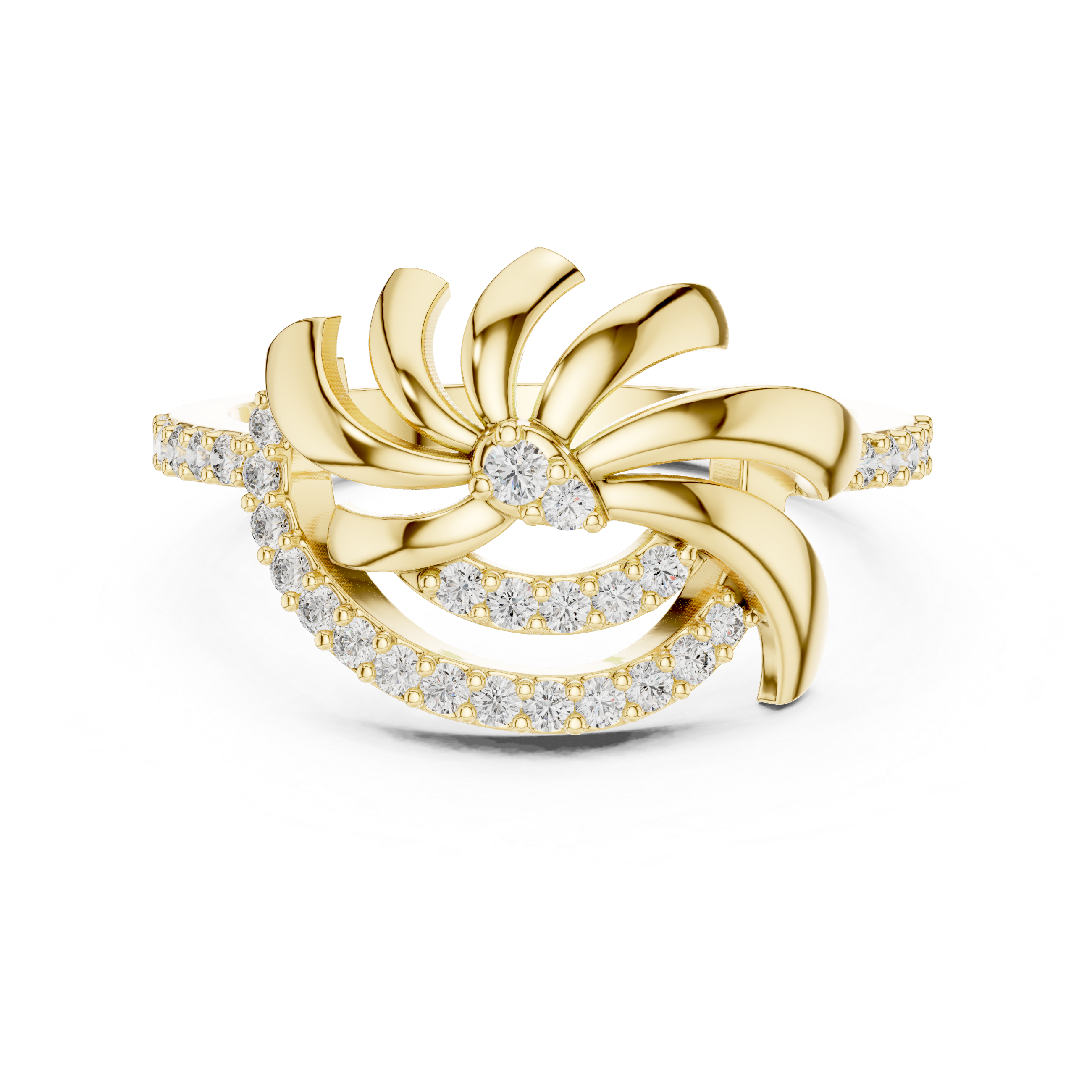 Sparkling Ribbon Loop Statement Ring