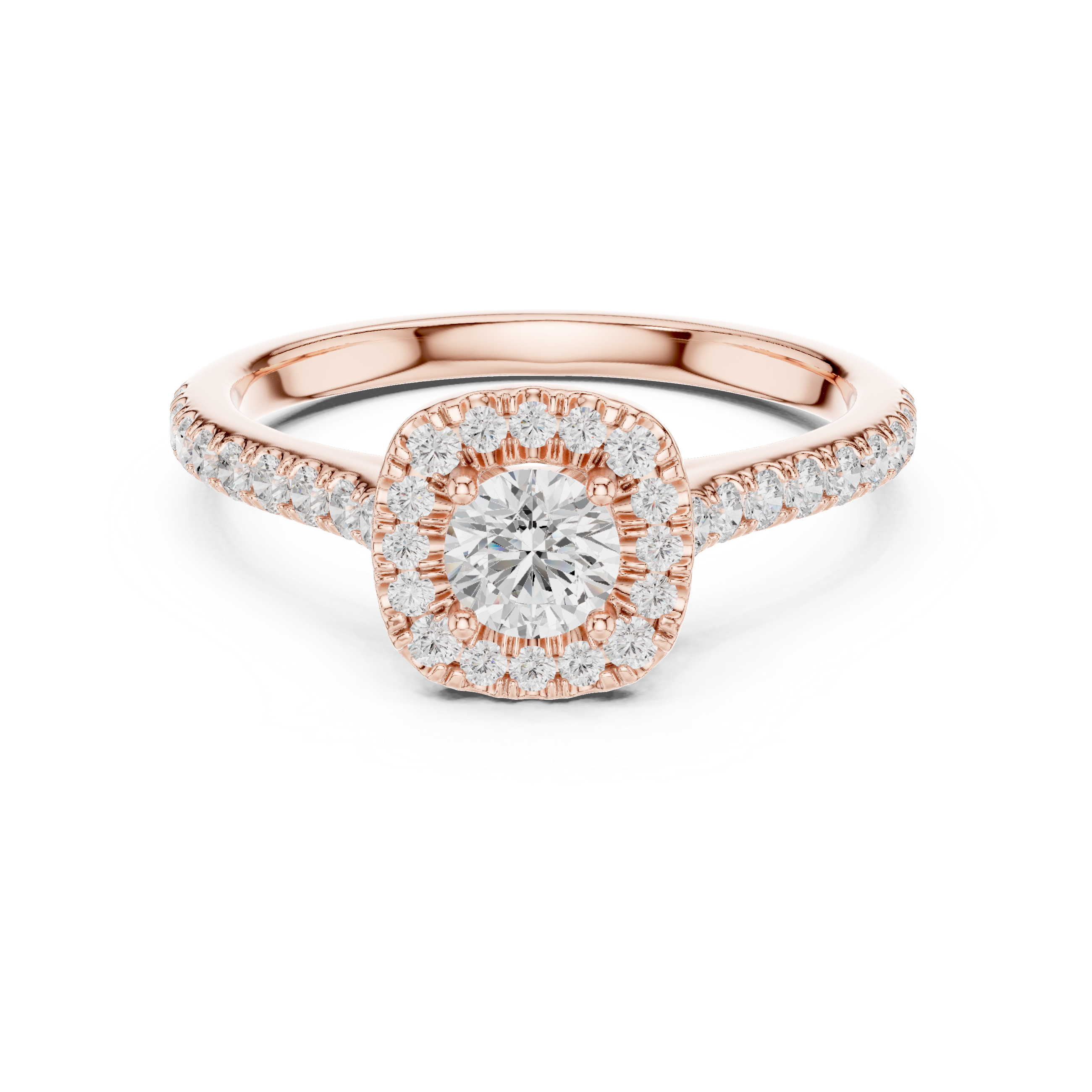 Shimmering Pave Halo Diamond Ring