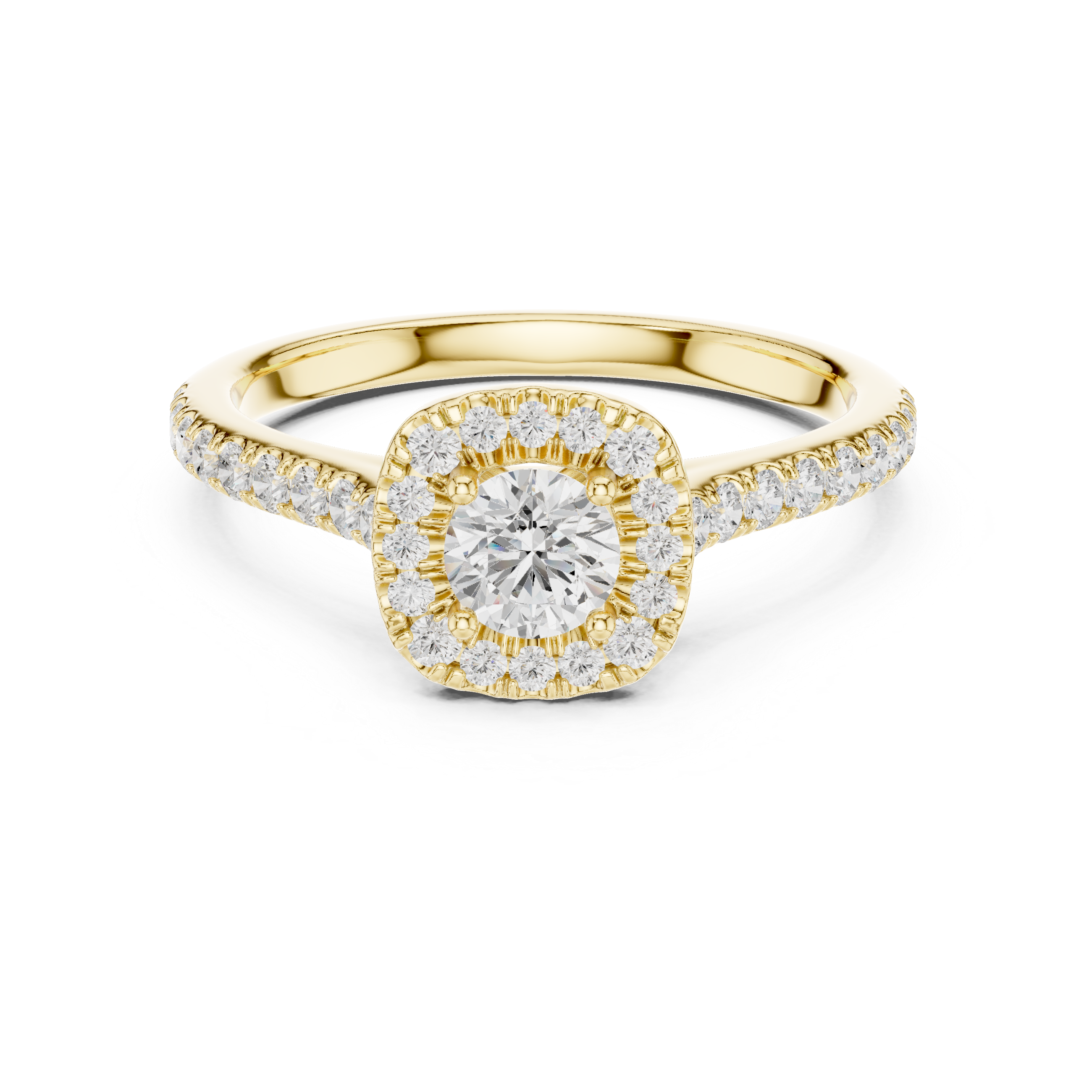 Shimmering Pave Halo Diamond Ring