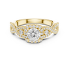 Twisted Halo Engagement Ring with Pav? Diamonds