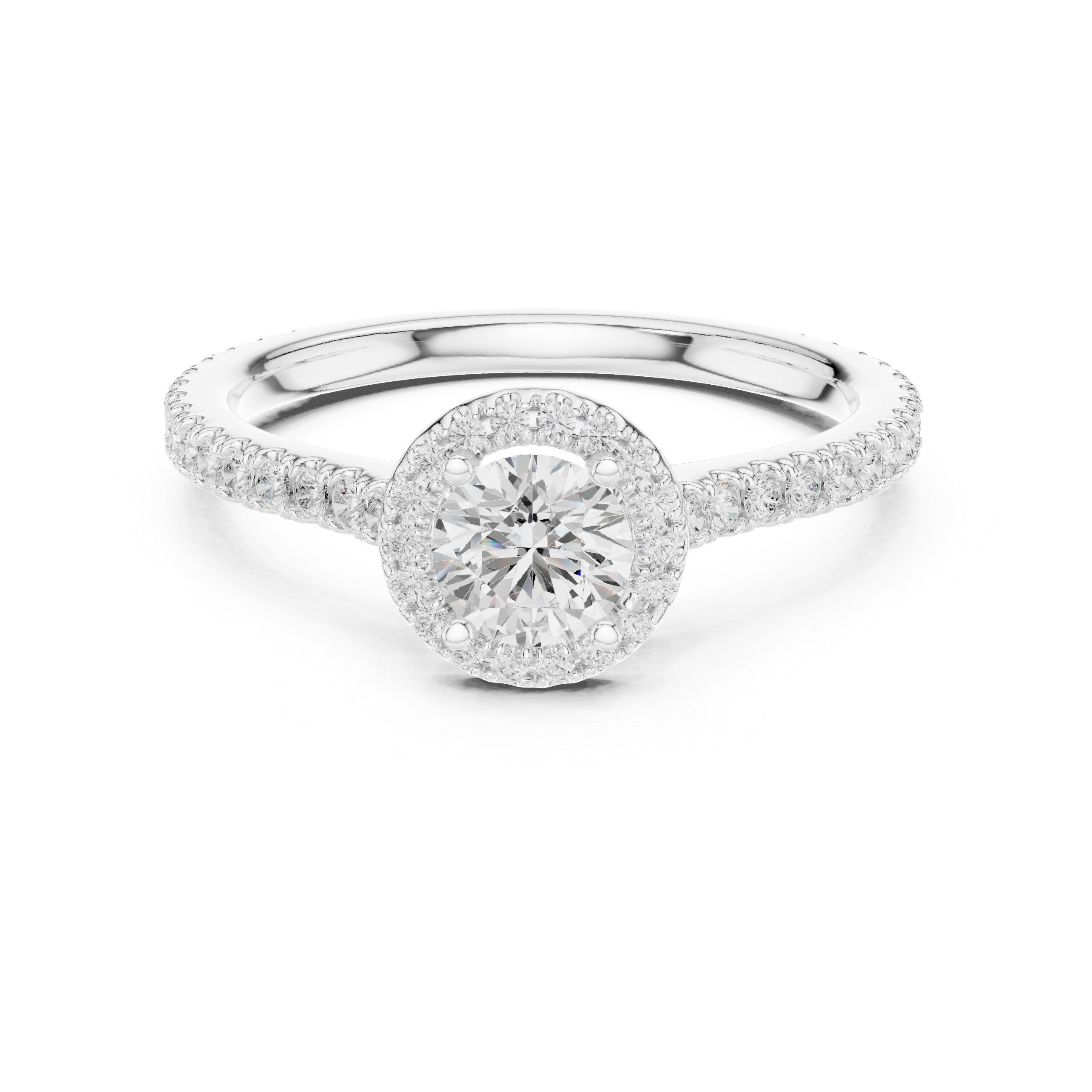 Solitaire Engagement Ring with a Diamond Pav? Band