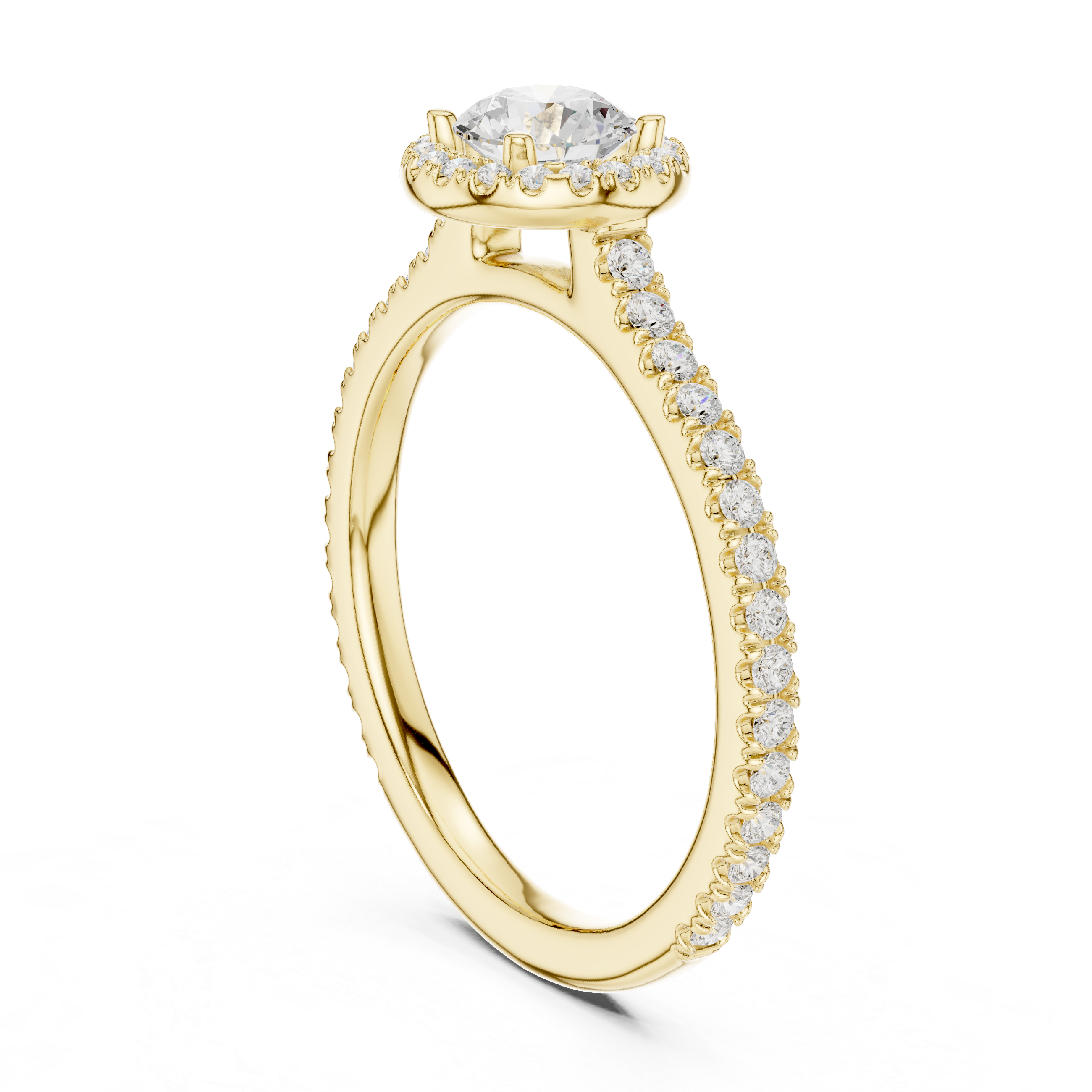 Solitaire Engagement Ring with a Diamond Pav? Band