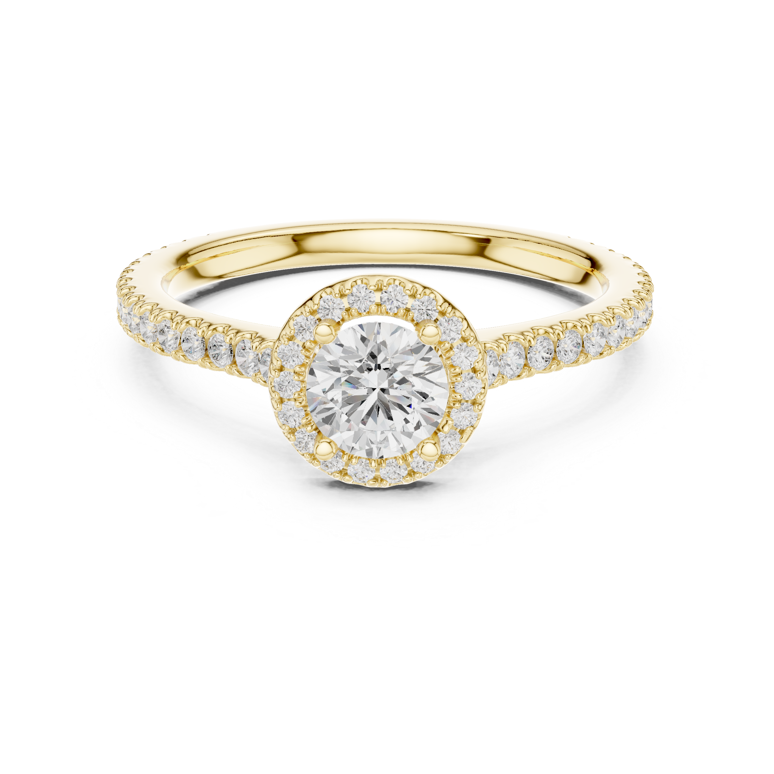 Solitaire Engagement Ring with a Diamond Pav? Band