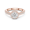 Tapered Rose Gold Engagement Ring with Pav? Diamond Band