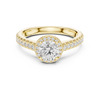 Tapered Rose Gold Engagement Ring with Pav? Diamond Band