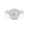 Double Halo Engagement Ring with Milgrain Detailing