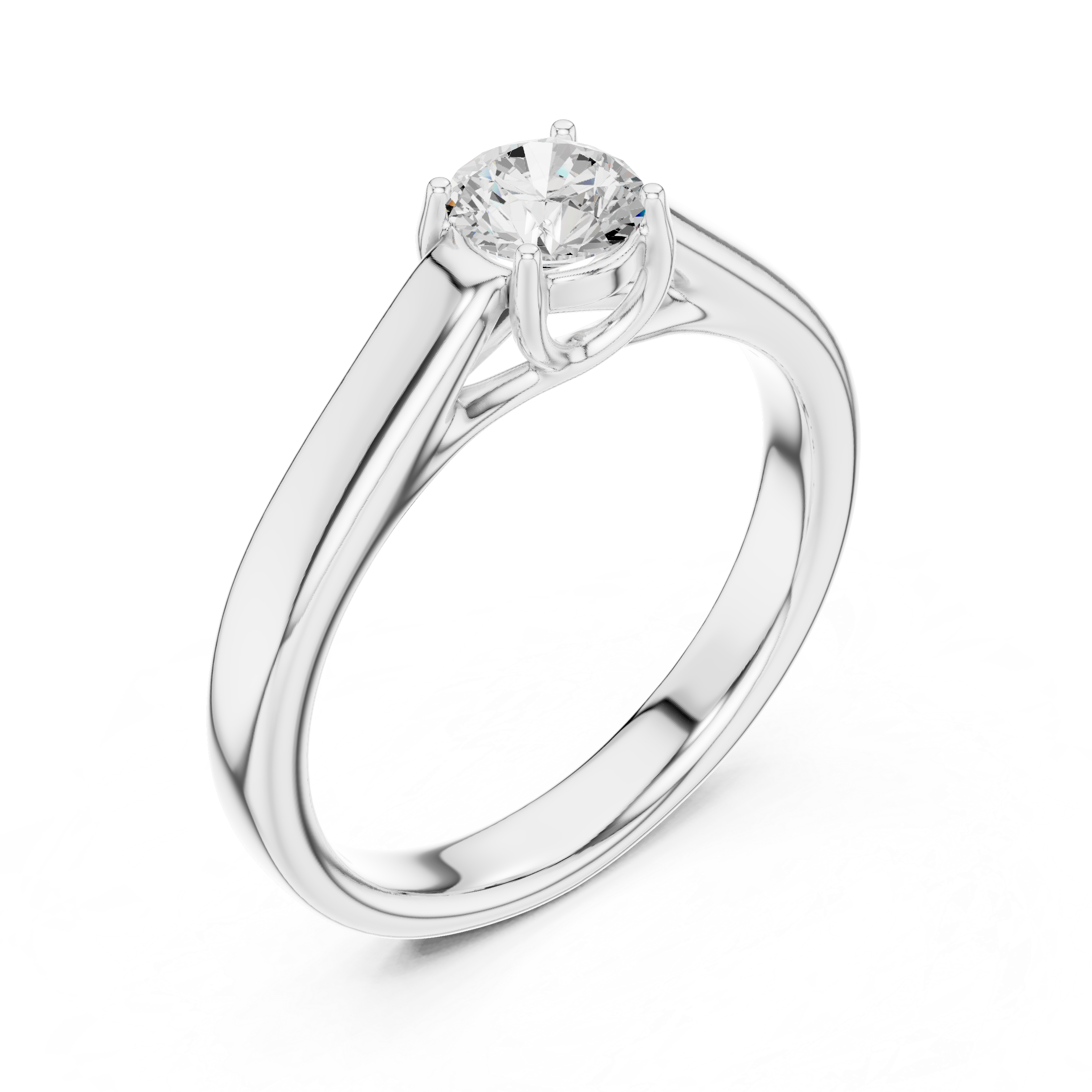 Solitaire Engagement Ring with Four-Prong Setting