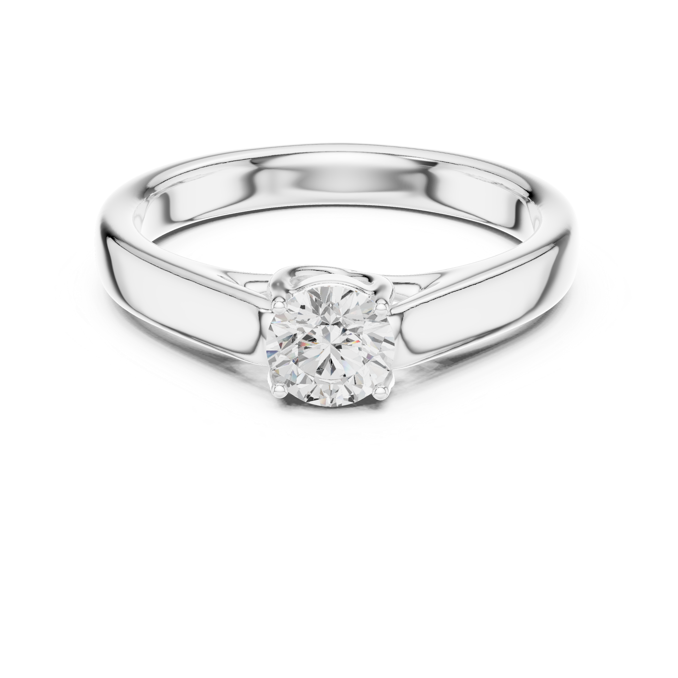 Solitaire Engagement Ring with Four-Prong Setting