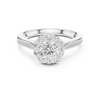 Engagement Ring with Round Cluster Halo and Pav? Diamond Band
