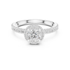 Round Diamond Halo Engagement Ring with Pav? Band.